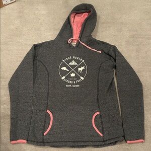 Gray Hoodie with Pink Accents